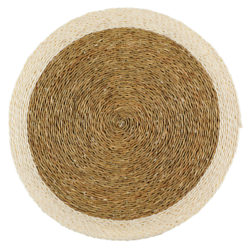 Gone Rural Woven Grass Placemat Natural and White